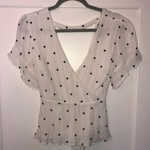 Wrap polka dot top